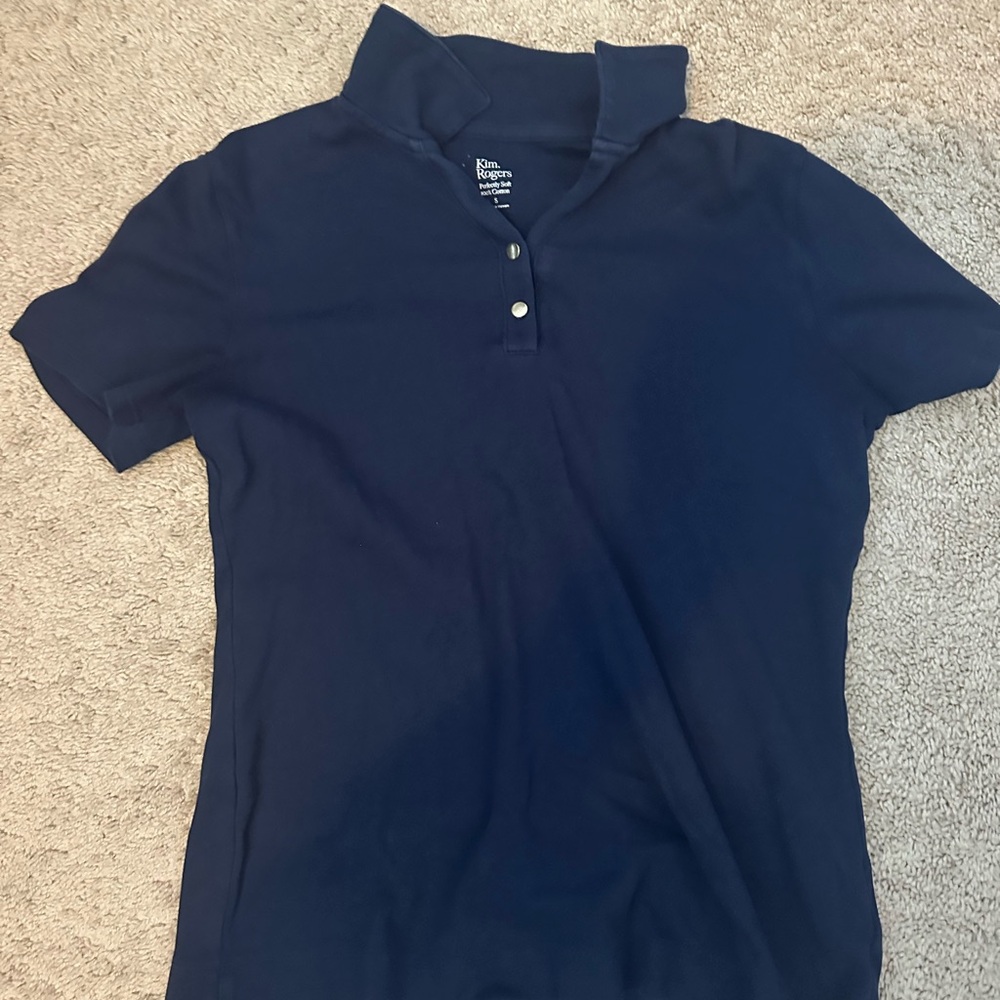 Navy Kim rogers collard shirt